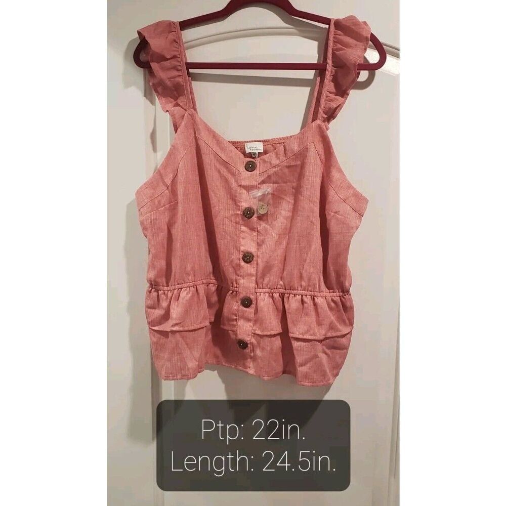 Madison & Berkeley Flutter Sleeve Button Front Blouse XXL‎ NWOT